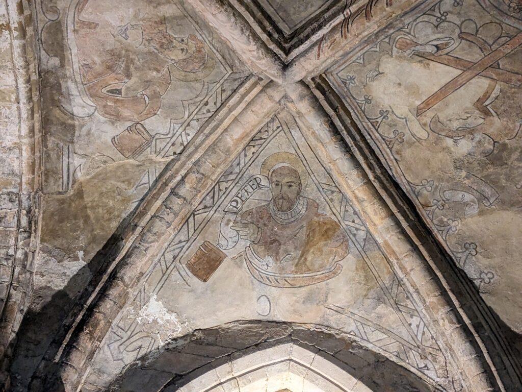 Sixteenth-century fresco, Dunfermline Abbey. (Credit: B. Rhodes / University of St Andrews)